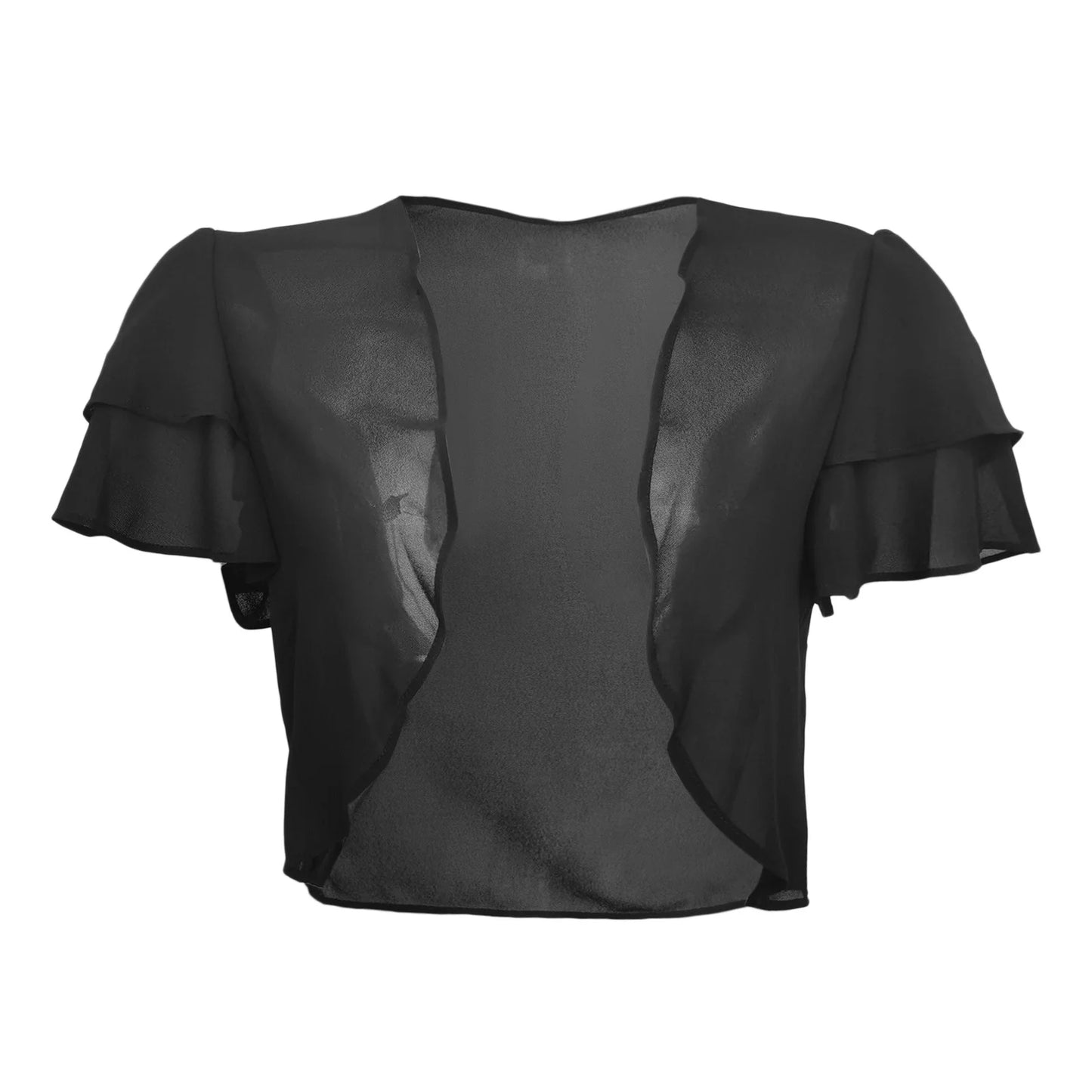 2025 Europe and the United States new women's blouse solid color short-sleeved cardigan thin chiffon shawl all match women's wea