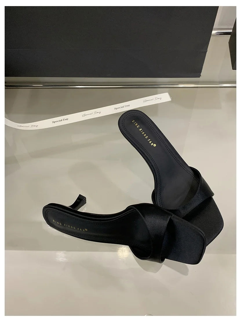 2026 Fashion Sexy Thin High Heels Slides Women Open Toe Pumps Slip Sandal Female Slippers Mule Patent Leather Outdoor Flip Flops
